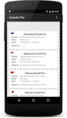 Formula Race Calendar android App screenshot 6